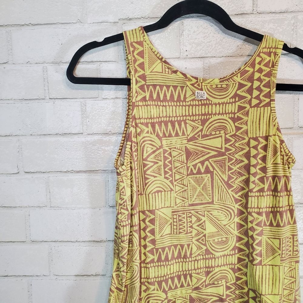 BOGO Billabong Yellow and Brown Geometric Tank Top - Picture 6 of 12